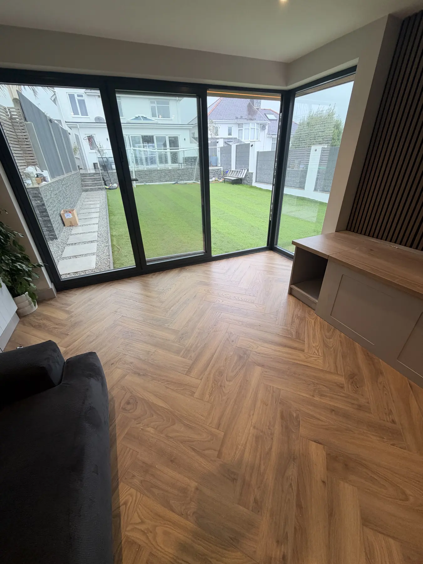 Arden & Oak garden room build — The view back to the house