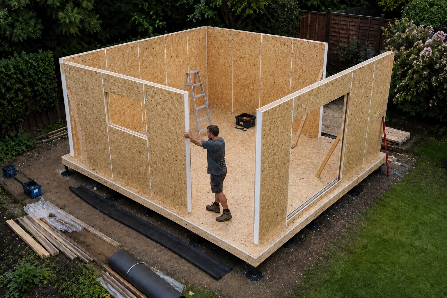 Arden & Oak insulated timber-frame construction site
